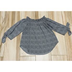 MICHAEL Michael Kors Blouse Flirty Off The Shoulder 3/4 Sleeve Size Medium
